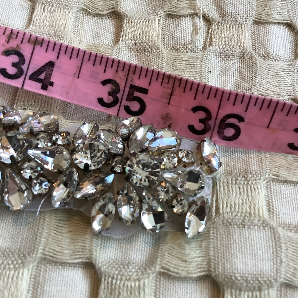 🆕 One Yard Rhinestone Wedding Dress Appliqué Belt Design - Picture 8 of 11